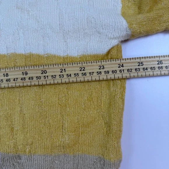 Adora 1X Sweater Striped V-Neck Acrylic Blend Pullover Colorblock Knit - Picture 5 of 8